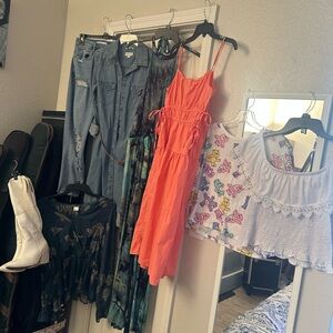 @hopewhitfield36 Bundle of dresses jumpsuit & tops . $5 Live